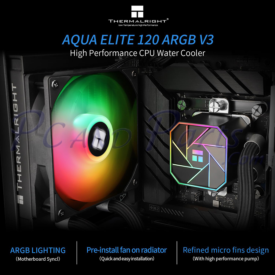 Thermalright Aqua Elite 120 V3 Liquid CPU Cooler ARGB Black