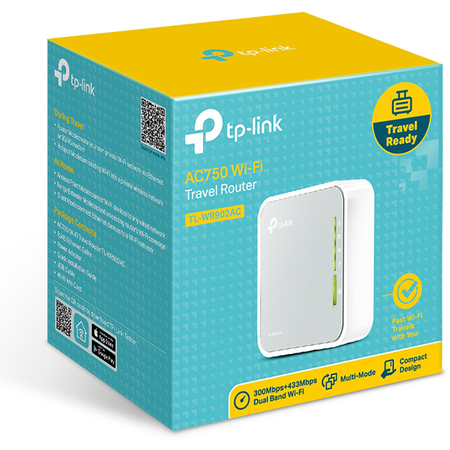 TPLink TL-WR902AC AC750 Wireless Travel Router