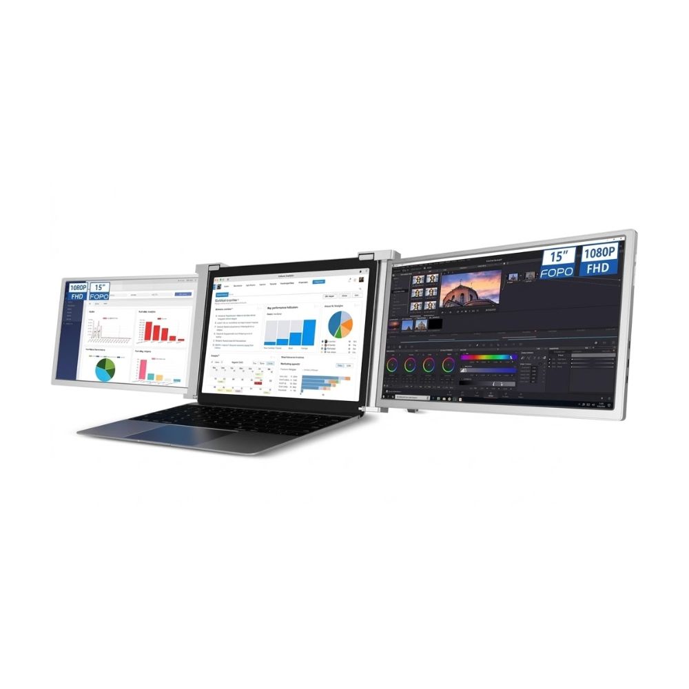 Triple Portable Monitor, 15-inch FHD, HDR, IPS, for 15 inch and 17 inch