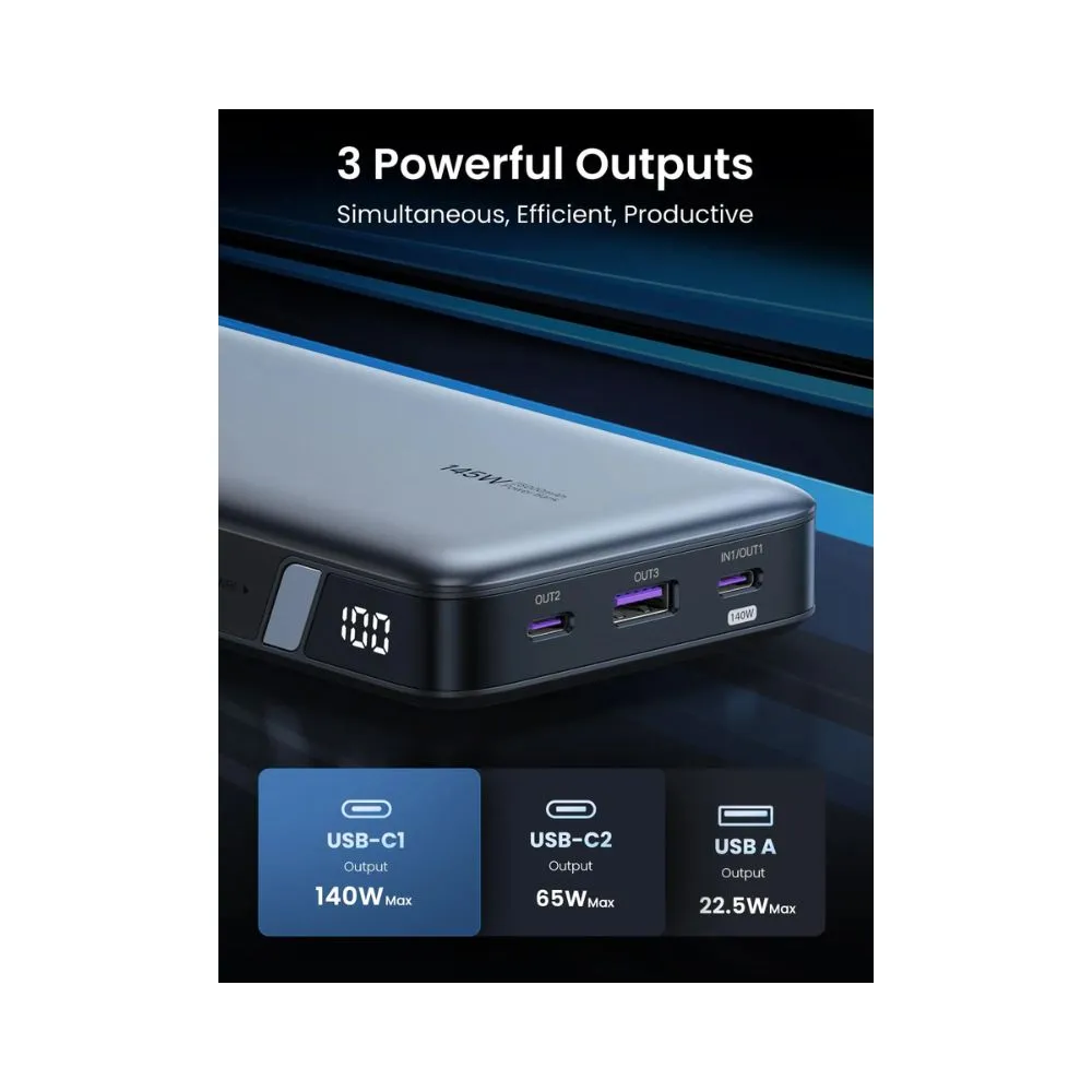 UGREEN 145W 25000mAh for Laptop-3 Ports Power Bank