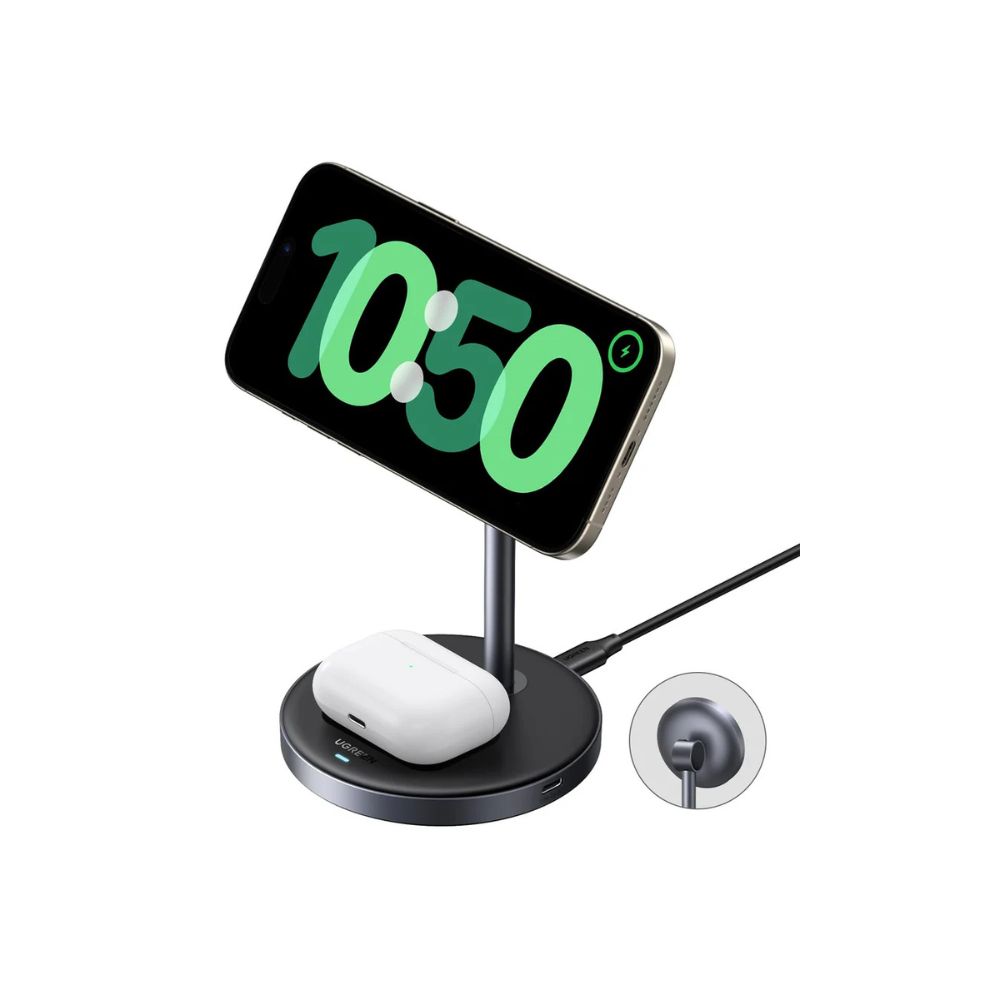 UGREEN 15W Qi2 2-in-1 Magnetic Charging Station
