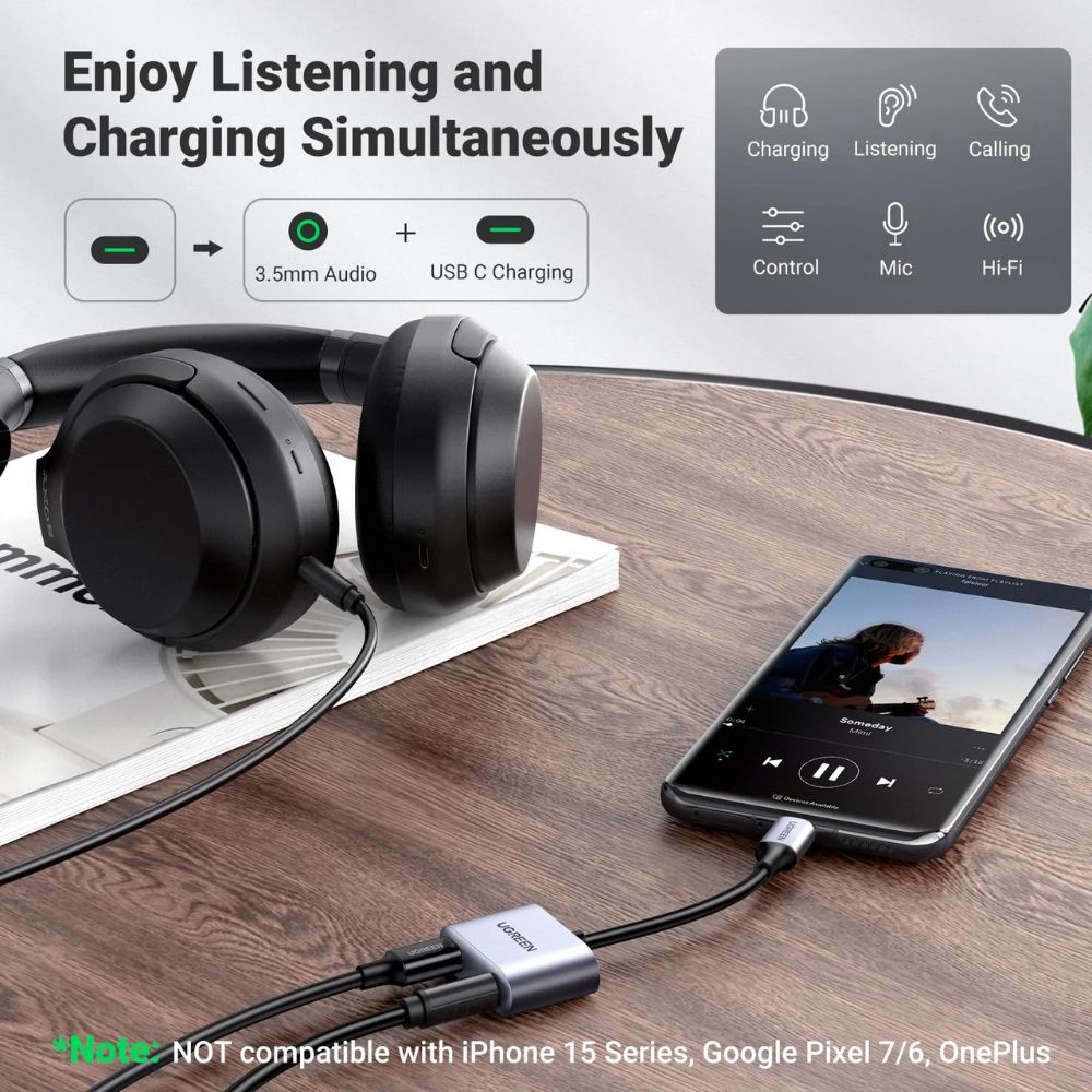 UGREEN 2-in-1 USB C to 3.5mm Headphone &amp; USB-C Charging Port