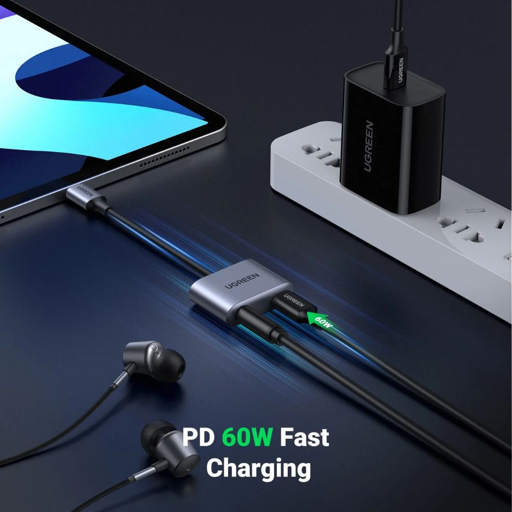 UGREEN 2-in-1 USB C to 3.5mm Headphone &amp; USB-C Charging Port
