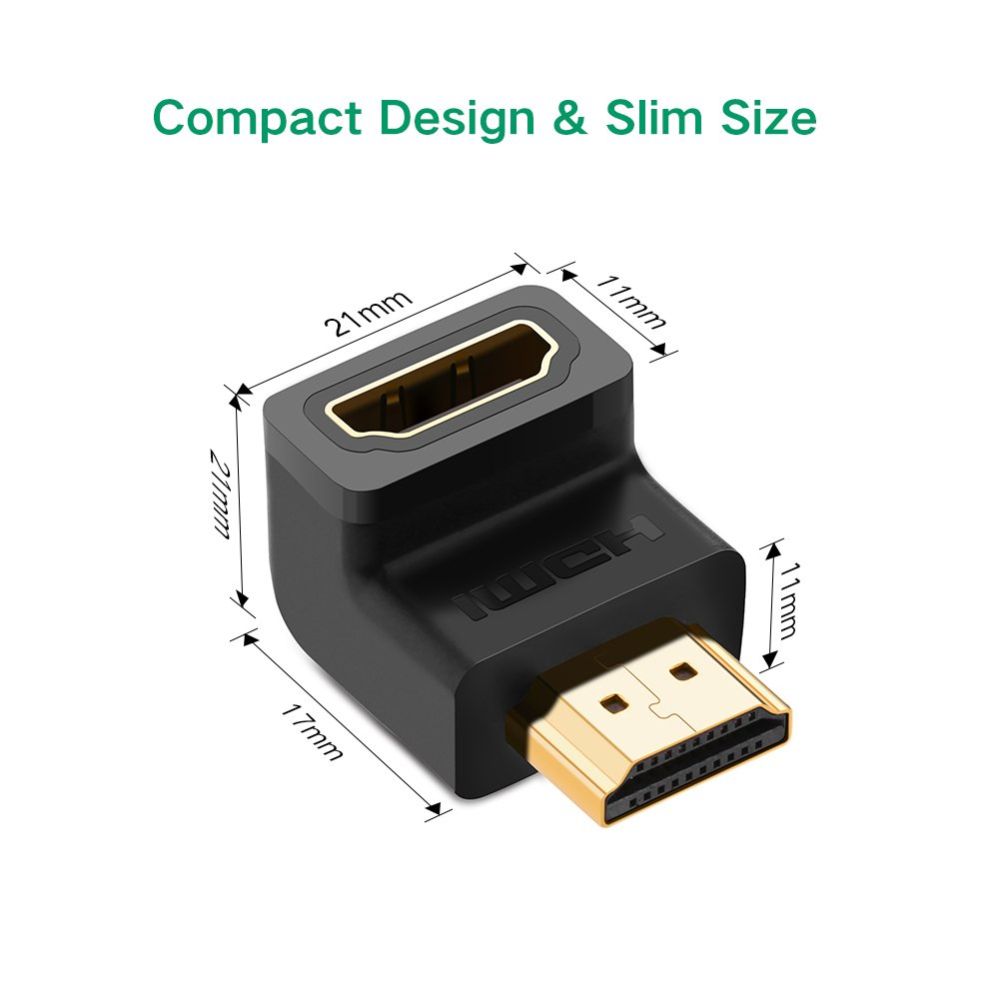 UGREEN 20109 HDMI Adapter Right Angle 90 Degree