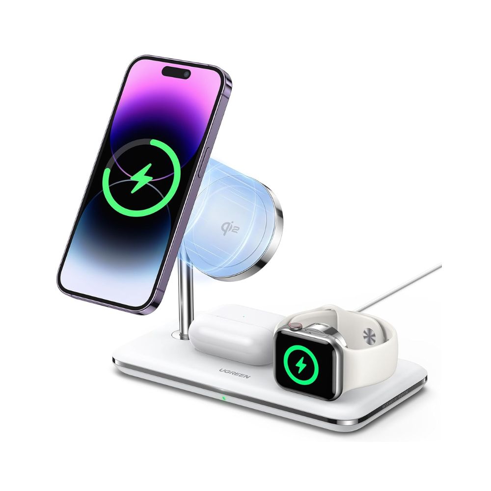 UGREEN 25W 3-In-1 MagSafe Fast Wireless Charging Station Or Magnetic for Apple Watch, iPhone &amp; Air pods