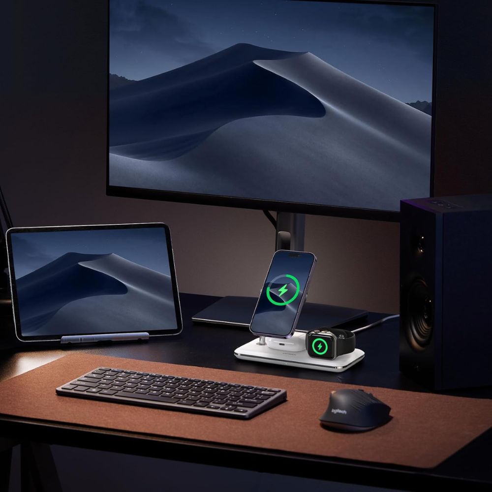 UGREEN 25W 3-In-1 MagSafe Fast Wireless Charging Station Or Magnetic for Apple Watch, iPhone &amp; Air pods