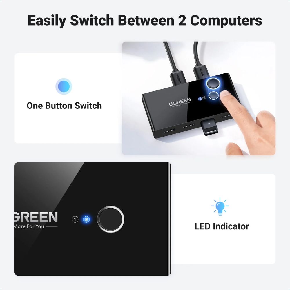 UGREEN 4 Port 5Gbps High-Speed Switch Selector USB 3.0