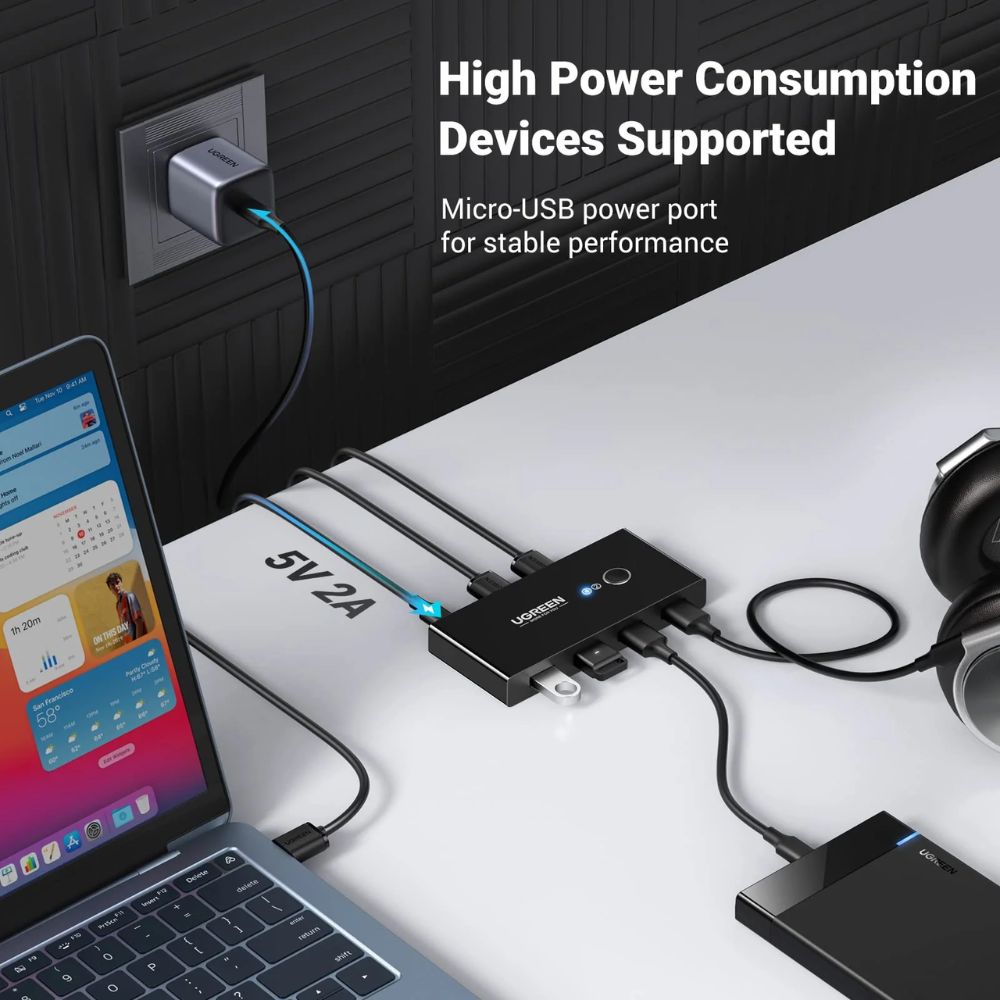 UGREEN 4 Port 5Gbps High-Speed Switch Selector USB 3.0