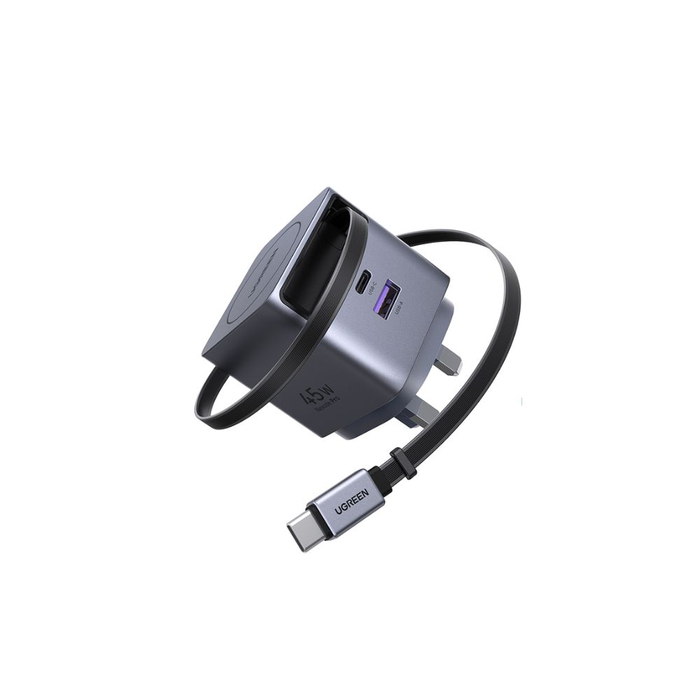 UGREEN 45W Nexode Pro GaN Fast Charger with Retractable USB-C Cable