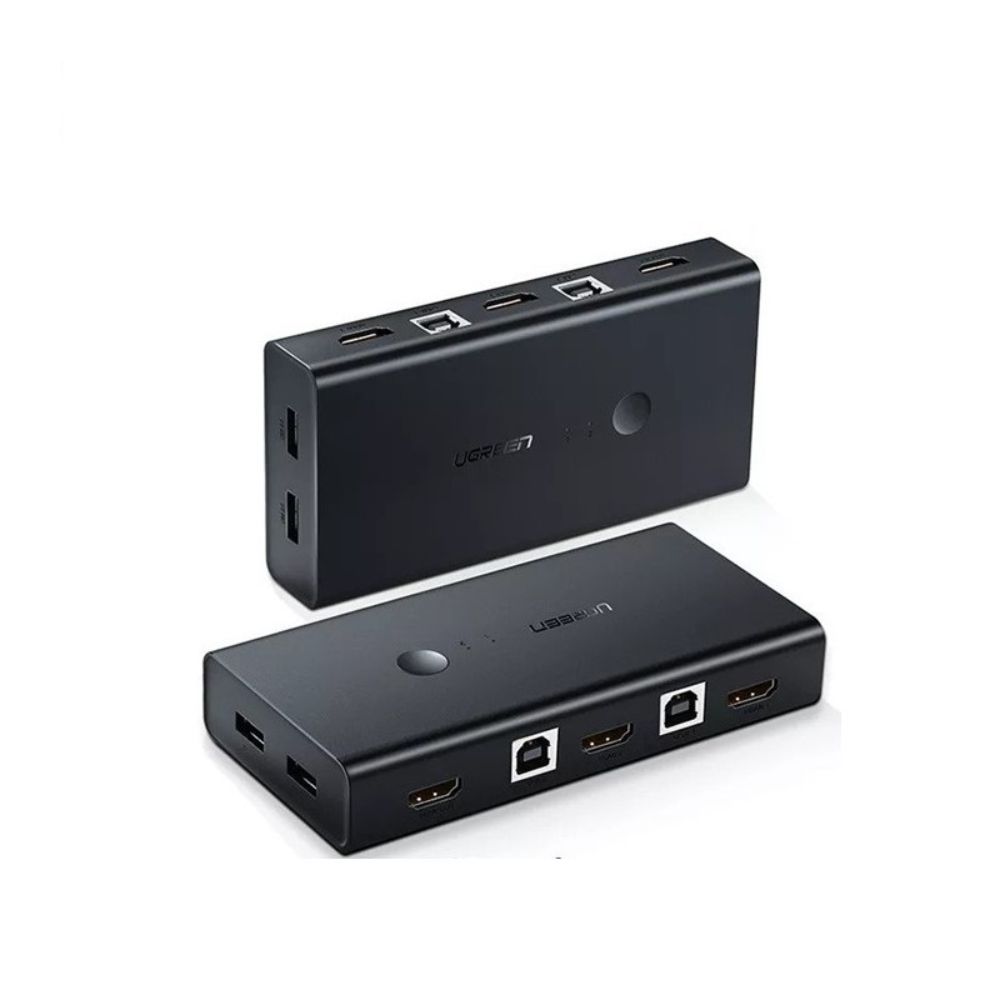 UGREEN 4K 2Ports HDMI KVM Switch Box Control 2 PC’s Sharing Single Monitor and 4 USB-A Port