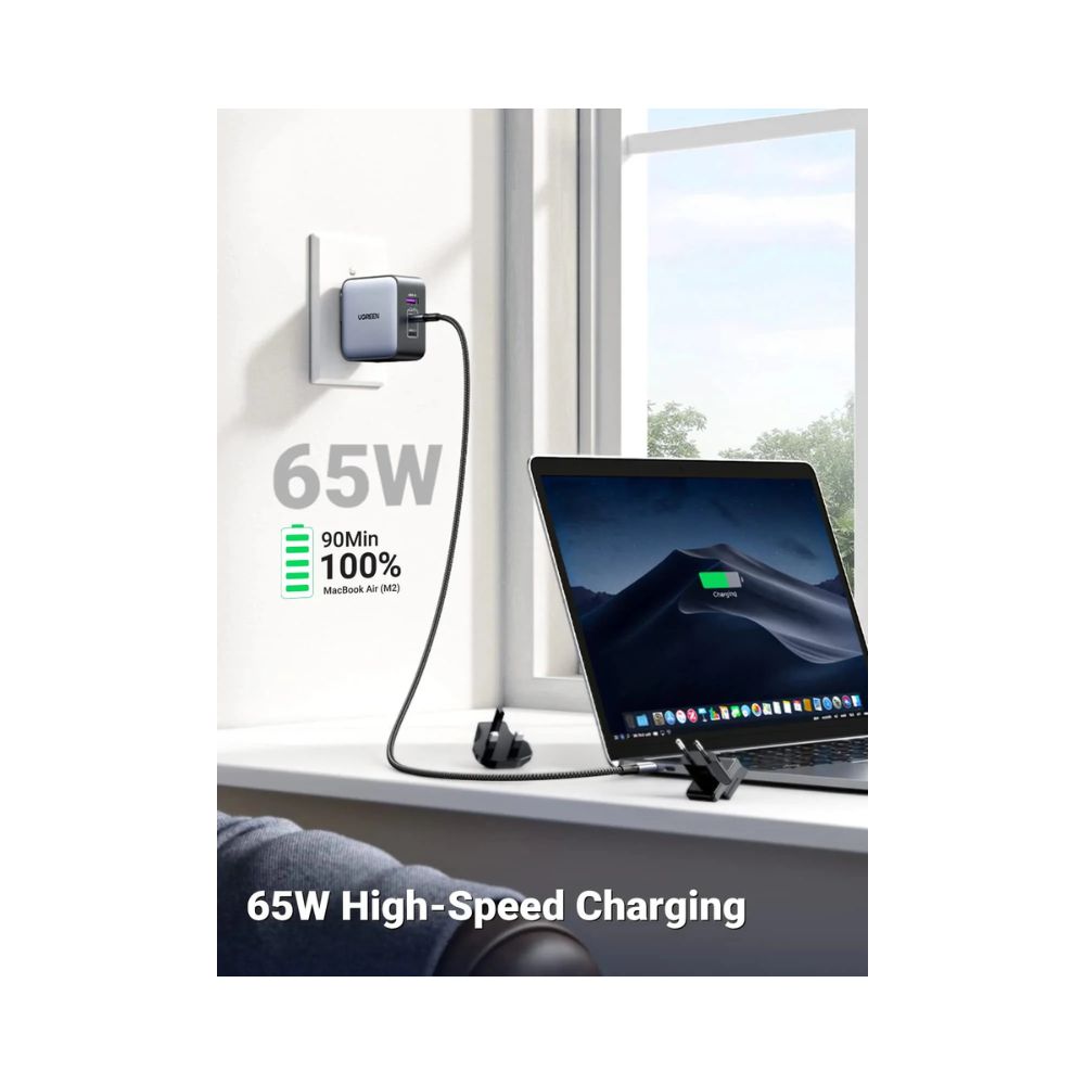 UGREEN 65W USB C Charger US/UK/EU Plug for Travel