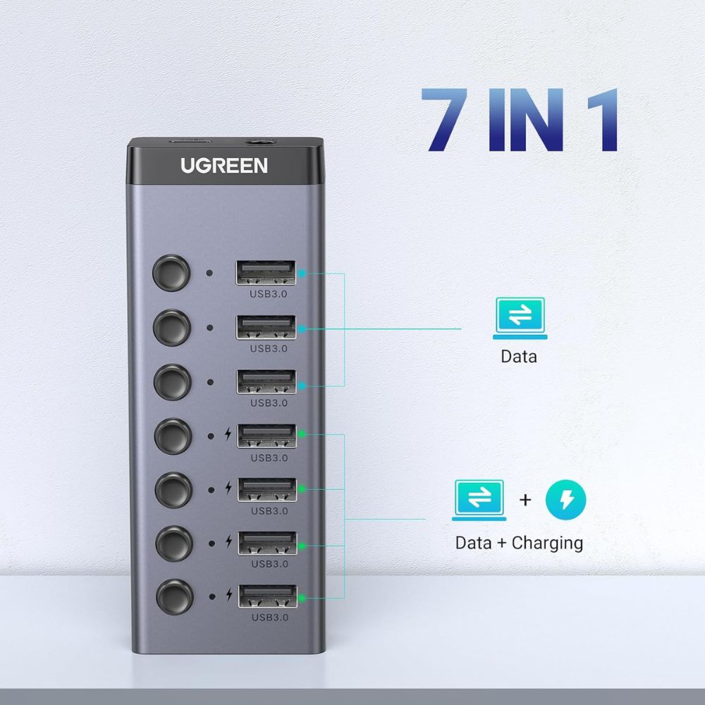 UGREEN 7-in-1 USB-A Data Transfer & Charging HUB (7x USB-A)