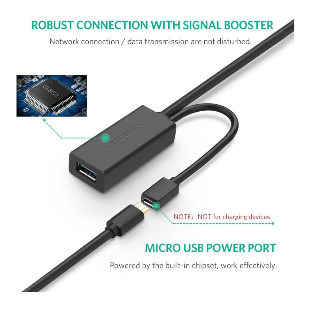 UGREEN Active USB Cable Extension Male to Female with built in Booster 3.0 10M