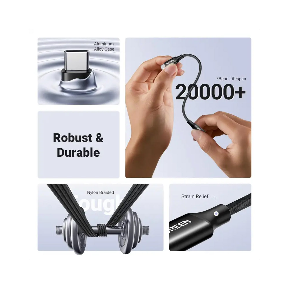 UGREEN – AV161 USB-C MALE to 3.5MM Female Audio Adapter 24bit/96kHz HiFi DAC Sound Quality – 50631