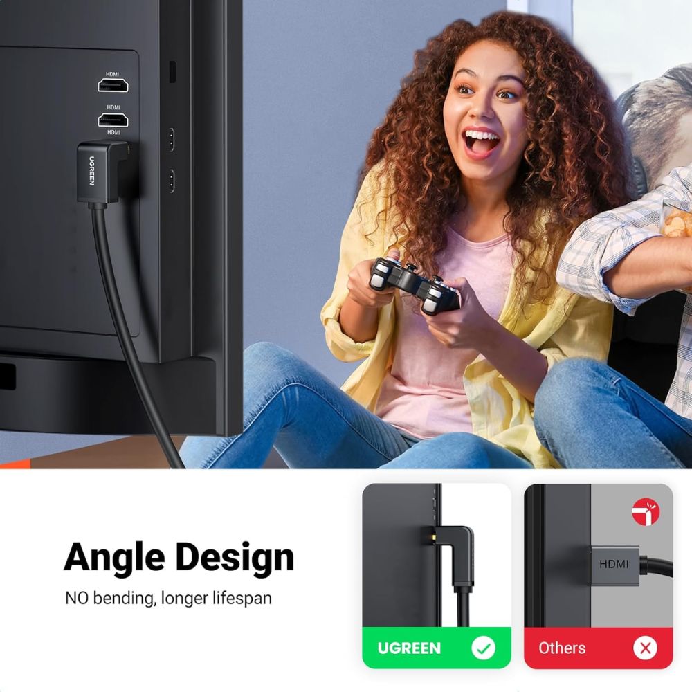 UGREEN HDMI Cable Right Angle 4K 90 Degree HDMI 2M