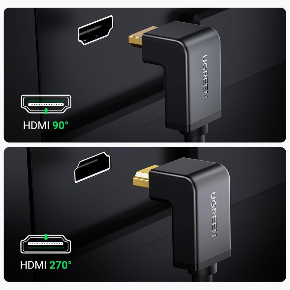 UGREEN HDMI Cable Right Angle 4K 90 Degree HDMI 2M