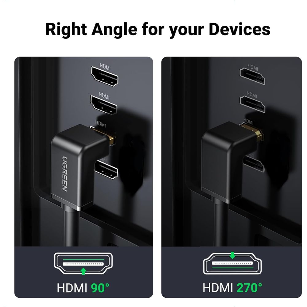 UGREEN HDMI Cable Right Angle 4K 90 Degree HDMI 2M