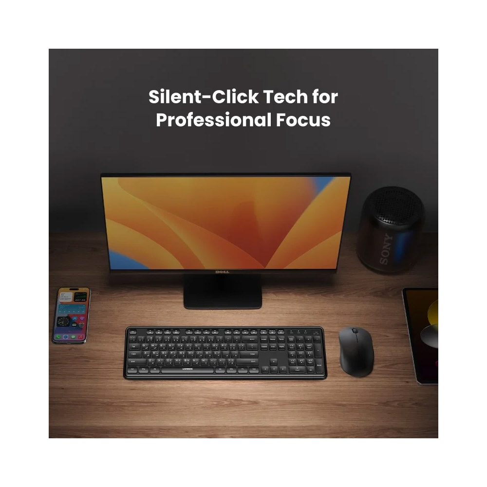 UGREEN – MK331 Built Strong. Built Smart. Comfortable Wireless Eng/Arabic Keyboard& Mouse Combo 65781