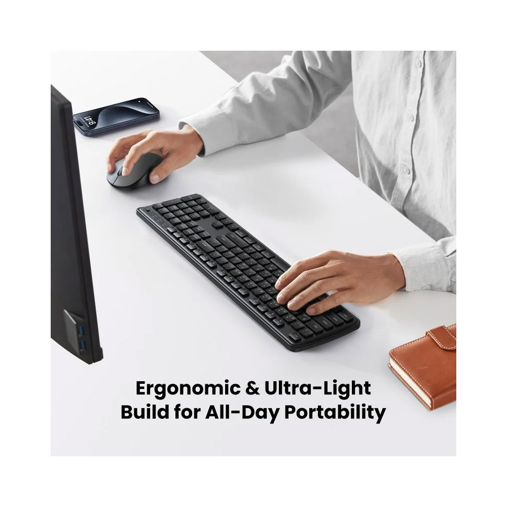 UGREEN – MK331 Built Strong. Built Smart. Comfortable Wireless Eng/Arabic Keyboard& Mouse Combo 65781