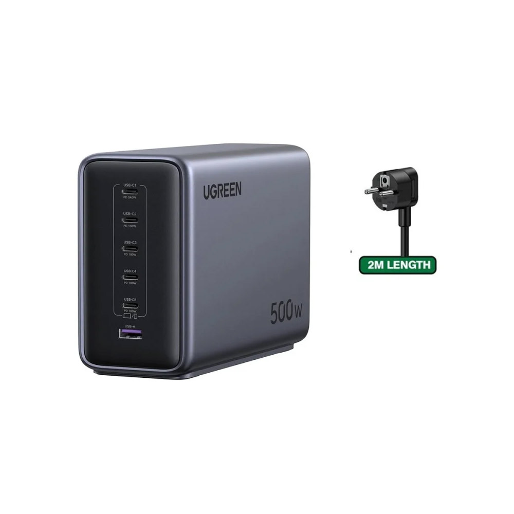 UGREEN Nexode – X759 500W GaN Technology Charging Station, 6‑Ports with 240W Single‑Port PD & Advanced Safety Protection – 55550B