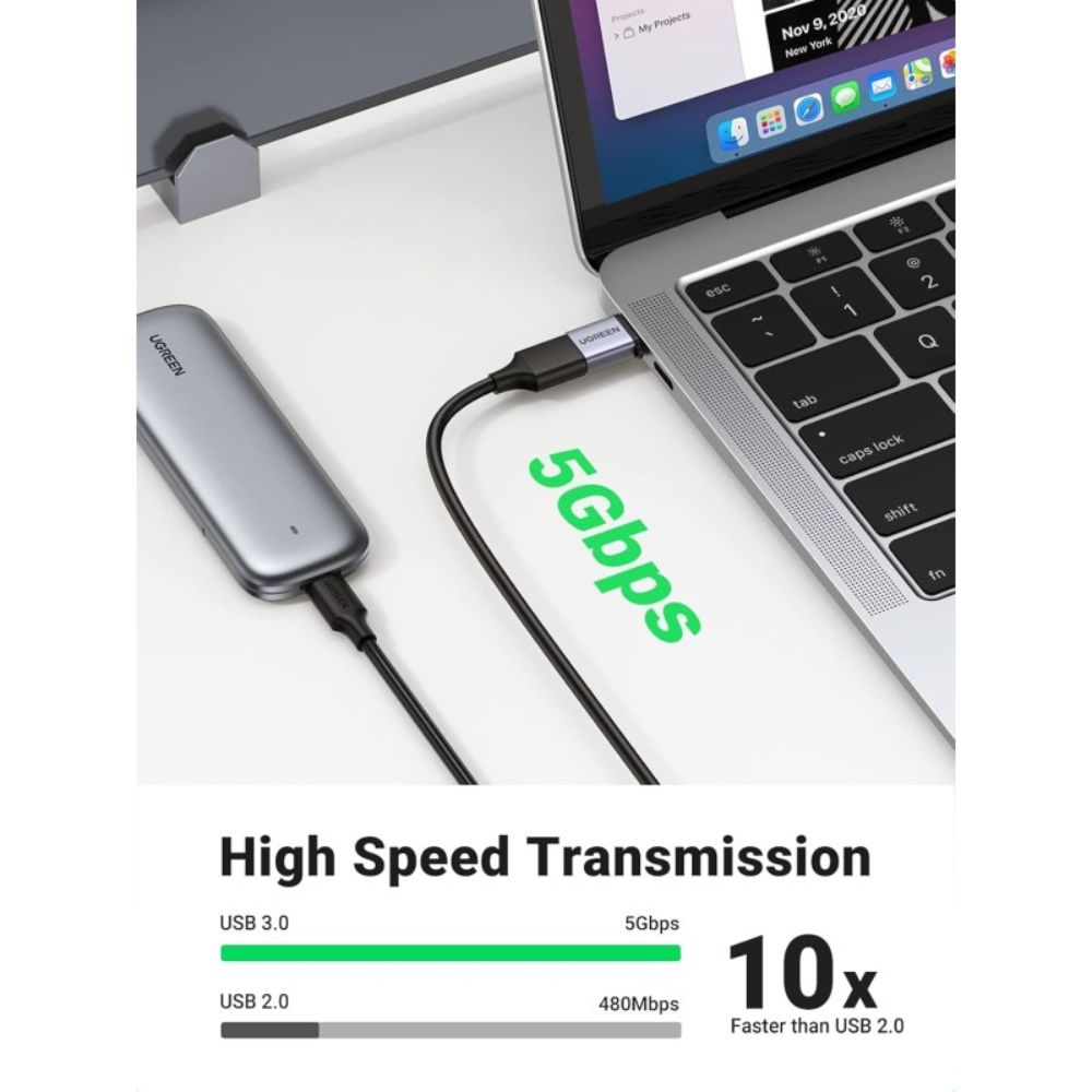 UGREEN OTG Adapter From USB-C 3.1 Male to USB-A 3.0 Female, Aluminum Material