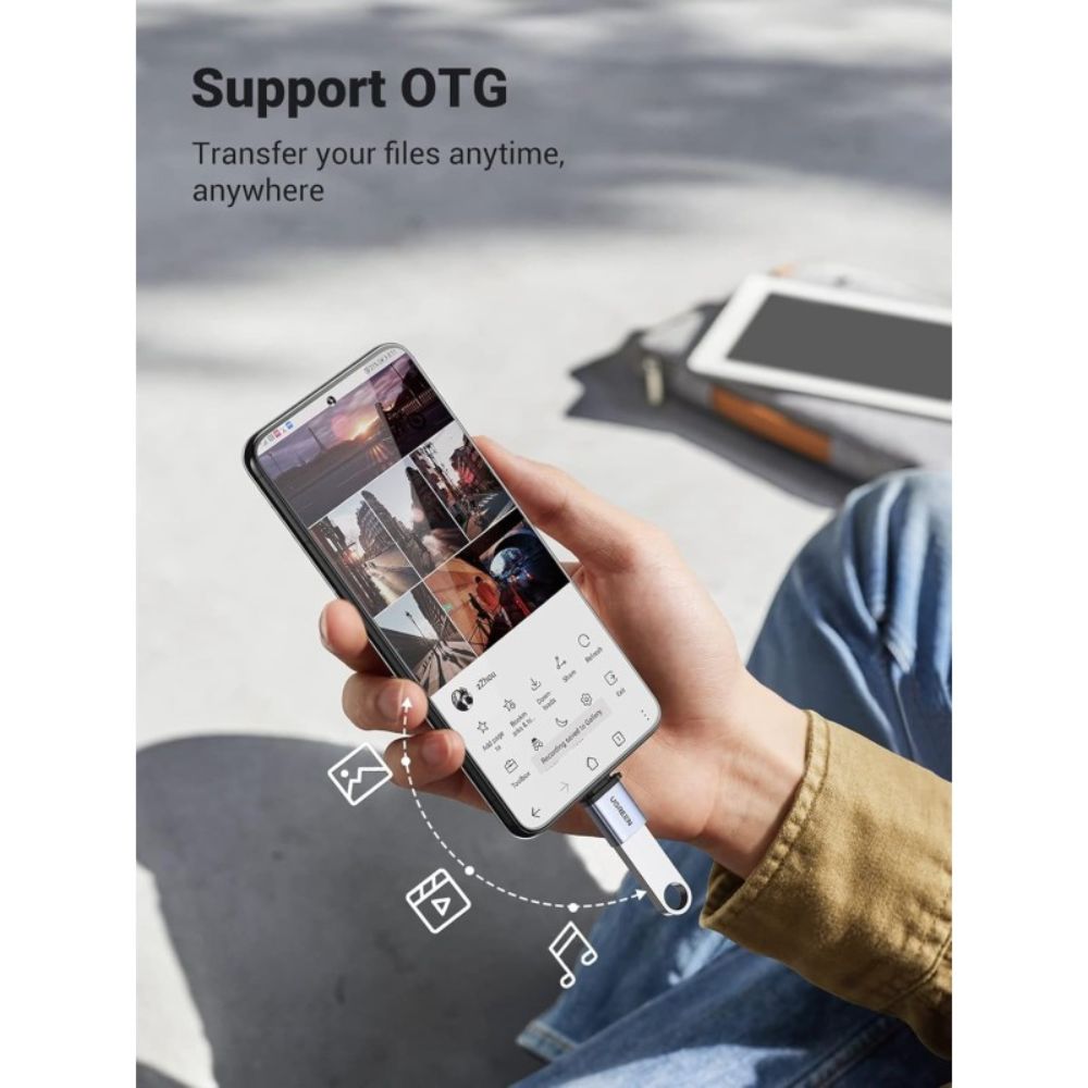 UGREEN OTG Adapter From USB-C 3.1 Male to USB-A 3.0 Female, Aluminum Material