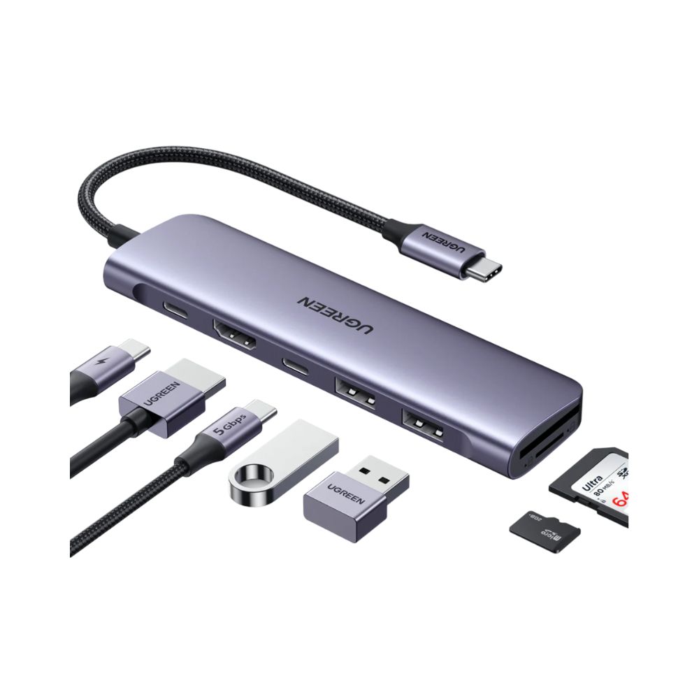 UGREEN Revodok 1071 7-IN-1 USB-C Hub (95W PD, 4K@30Hz HDMI)