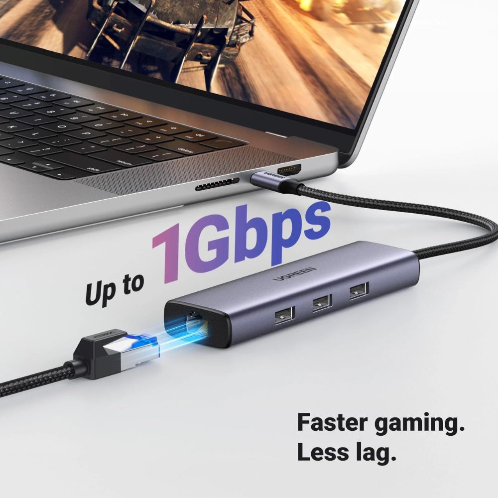 UGREEN Revodok 6 in 1 USB C Hub Gigabit Ethernet Adapter with 4K HDMI