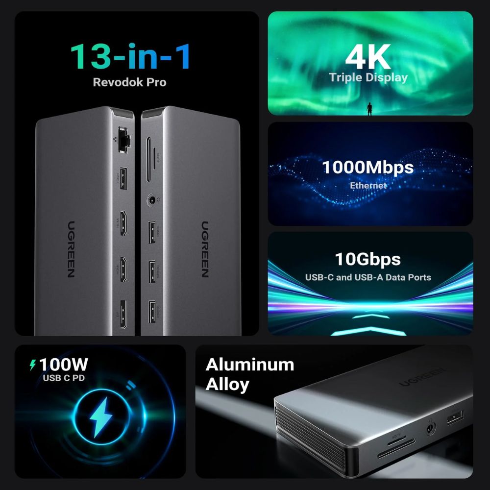 UGREEN Revodok Pro 313 13 in 1 USB C Docking Station
