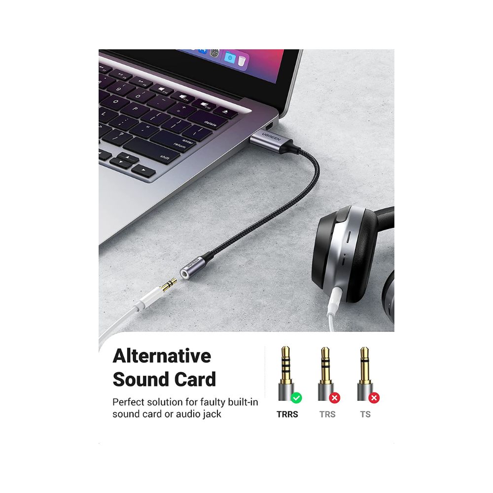 UGREEN Sound Card Adapter USB to 3.5mm Audio Jack USB A
