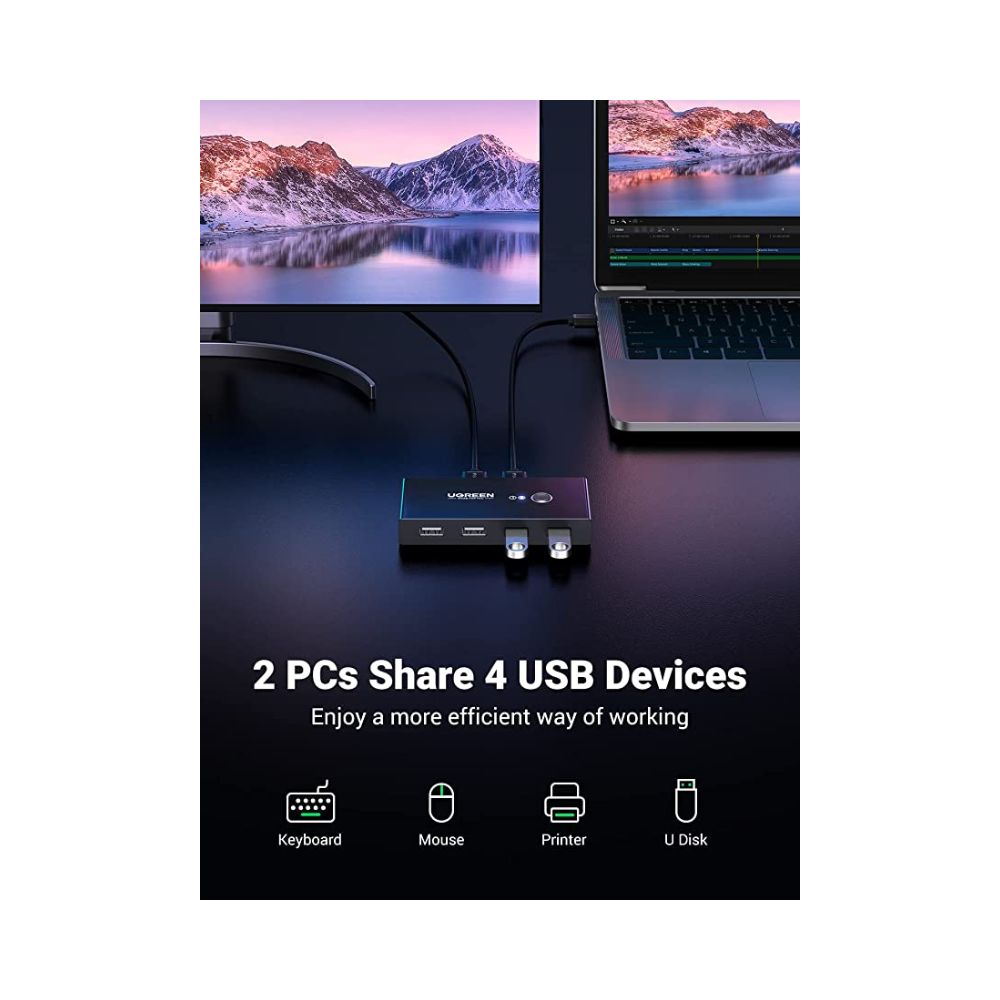 UGREEN Switch 2 In 4 Output USB KVM USB 2.0