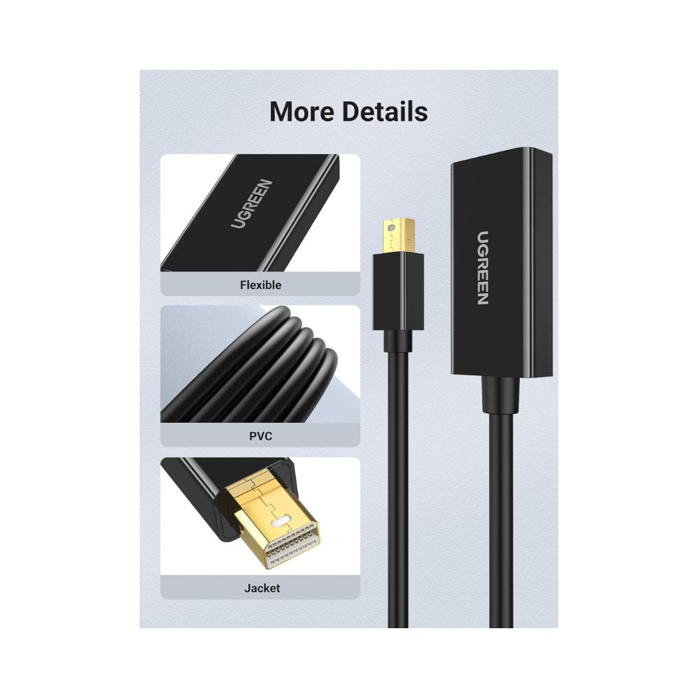 UGREEN Thunderbolt 2.0 4K Mini Displayport Male to HDMI Female Converter