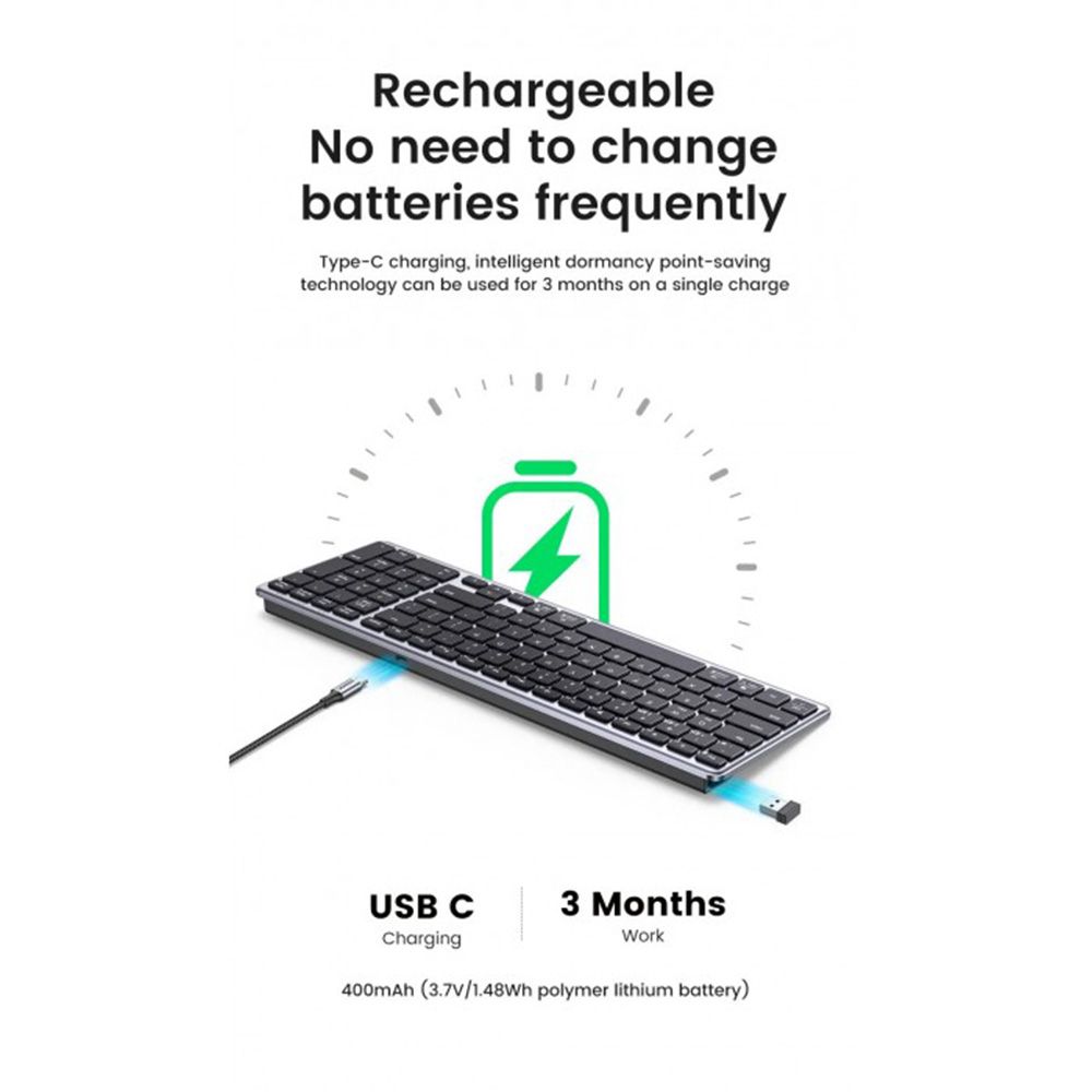 UGREEN Ultra Slim Wireless &amp; Bluetooth Keyboard