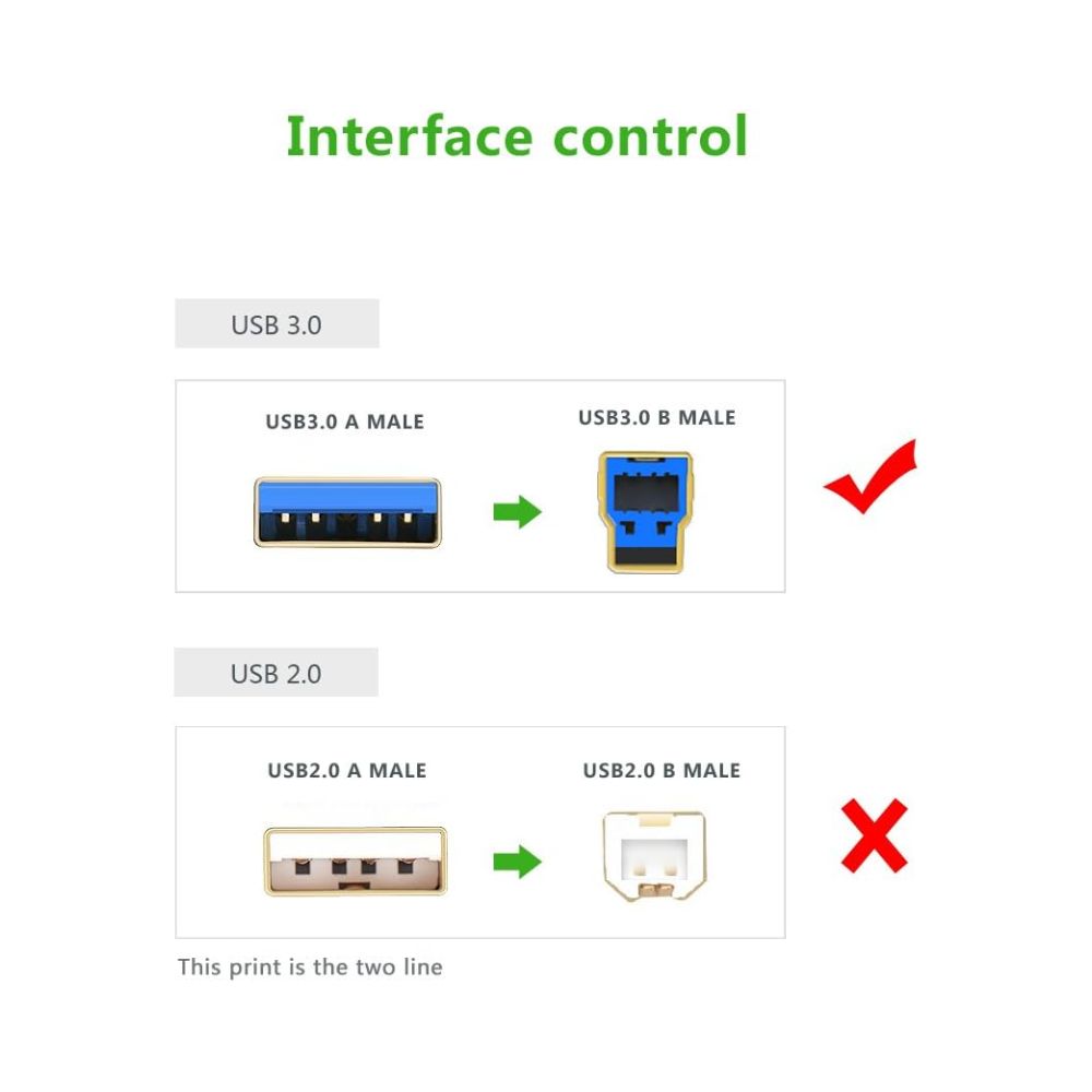 UGREEN USB A Male to B Male Cable 3.0 2M