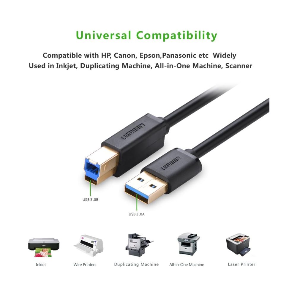 UGREEN USB A Male to B Male Cable 3.0 2M