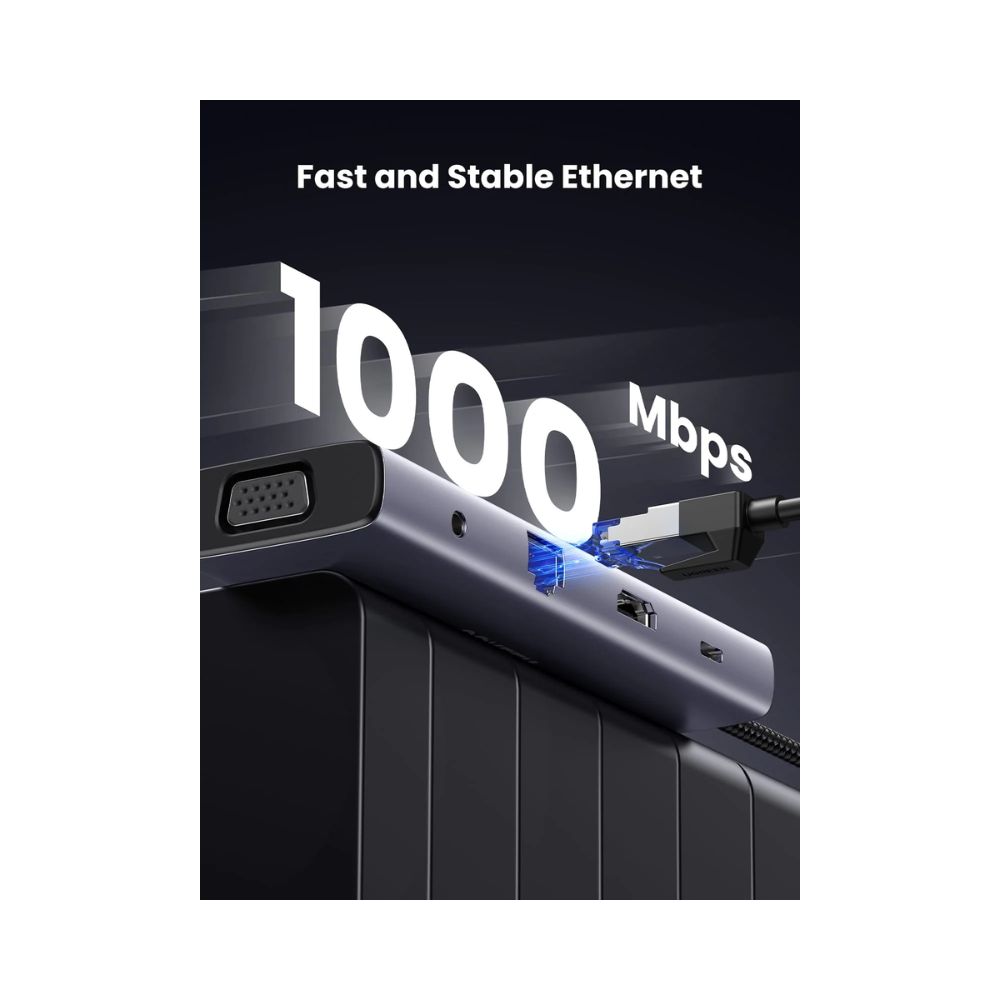 UGREEN USB C Hub 10-in-1 USB-C Dongle with 4K HDMI &amp; VGA Dual Monitor