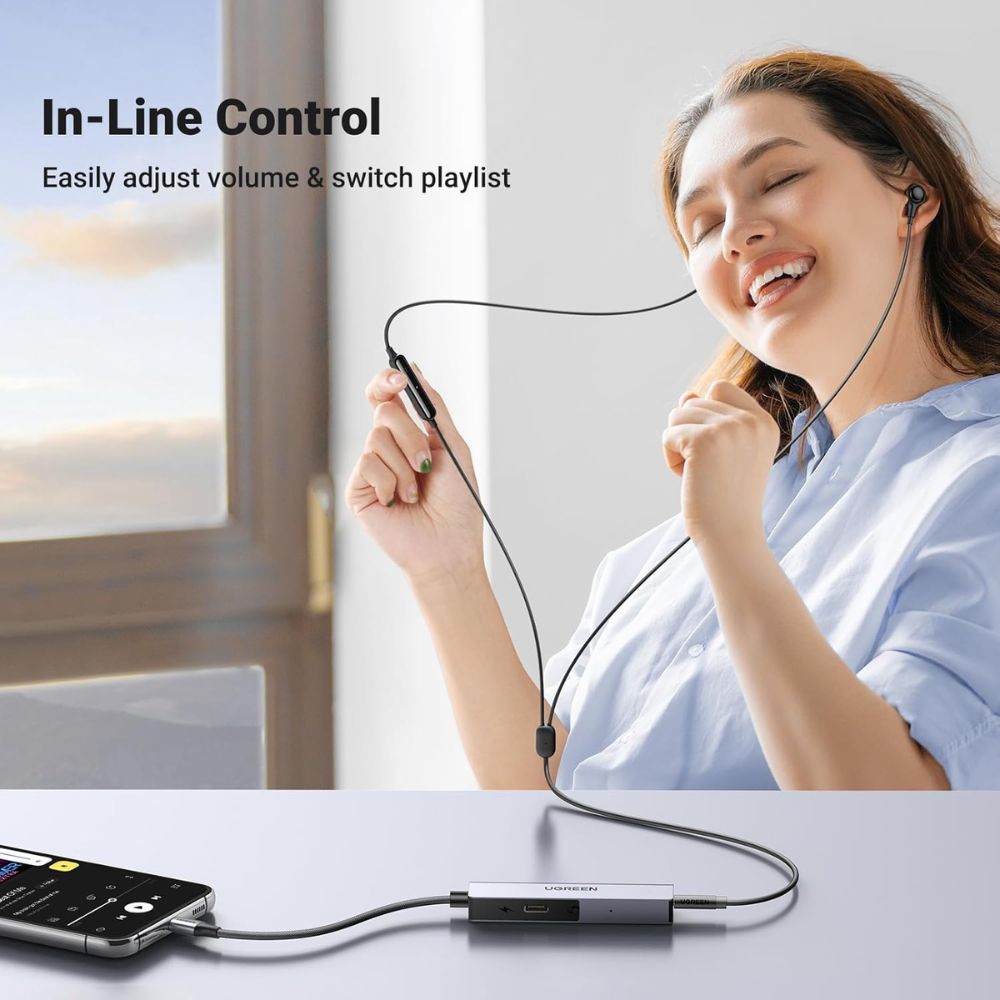UGREEN USB C to 3.5mm Headphone &amp; USB-C Charging Port Built-In Microphone