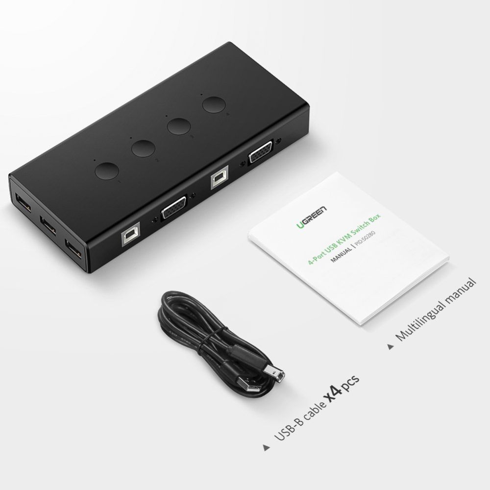 UGREEN USB KVM Switch Box 4 IN 1 OUT VGA Switch