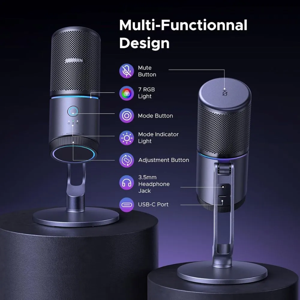 UGREEN USB Microphone for PC with RGB Lights