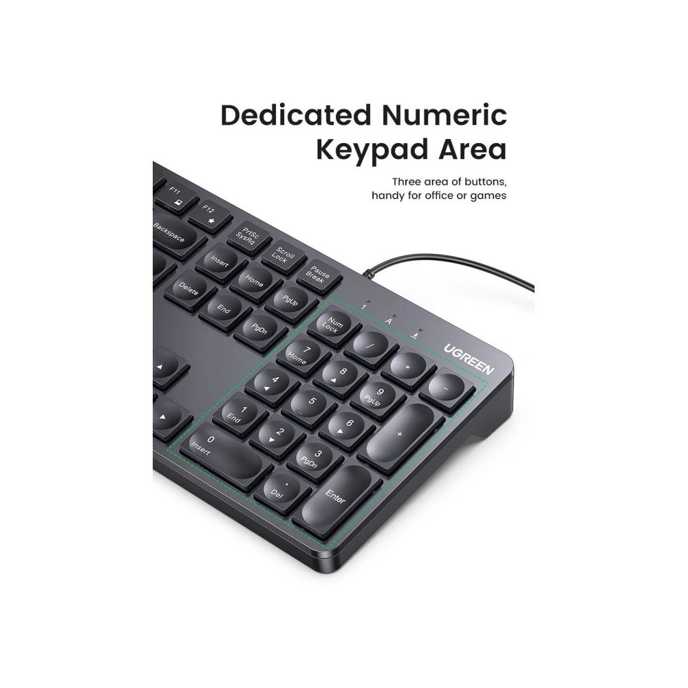 UGREEN USB Wired Keyboard Durable and Comfort