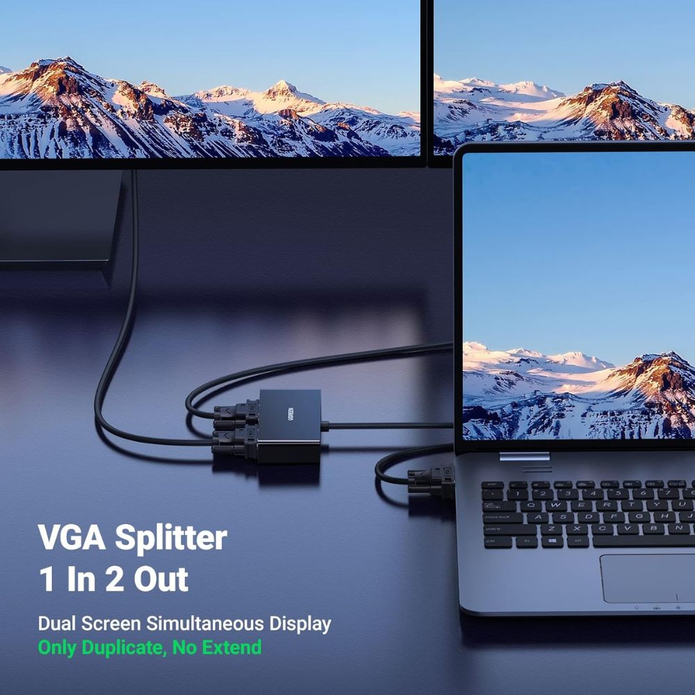 UGREEN VGA Splitter 1 in 2 Output Display Duplication Support Mirror
