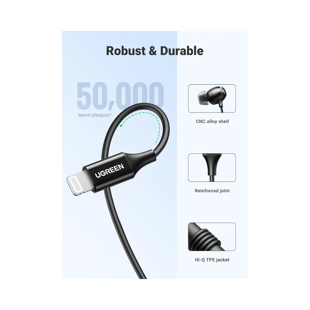 UGREEN Wired Headphones MFi Certified Lightning Earbuds