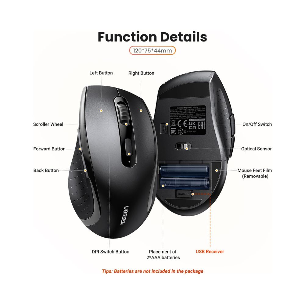 UGREEN Wireless Mouse for Laptop 2.4G