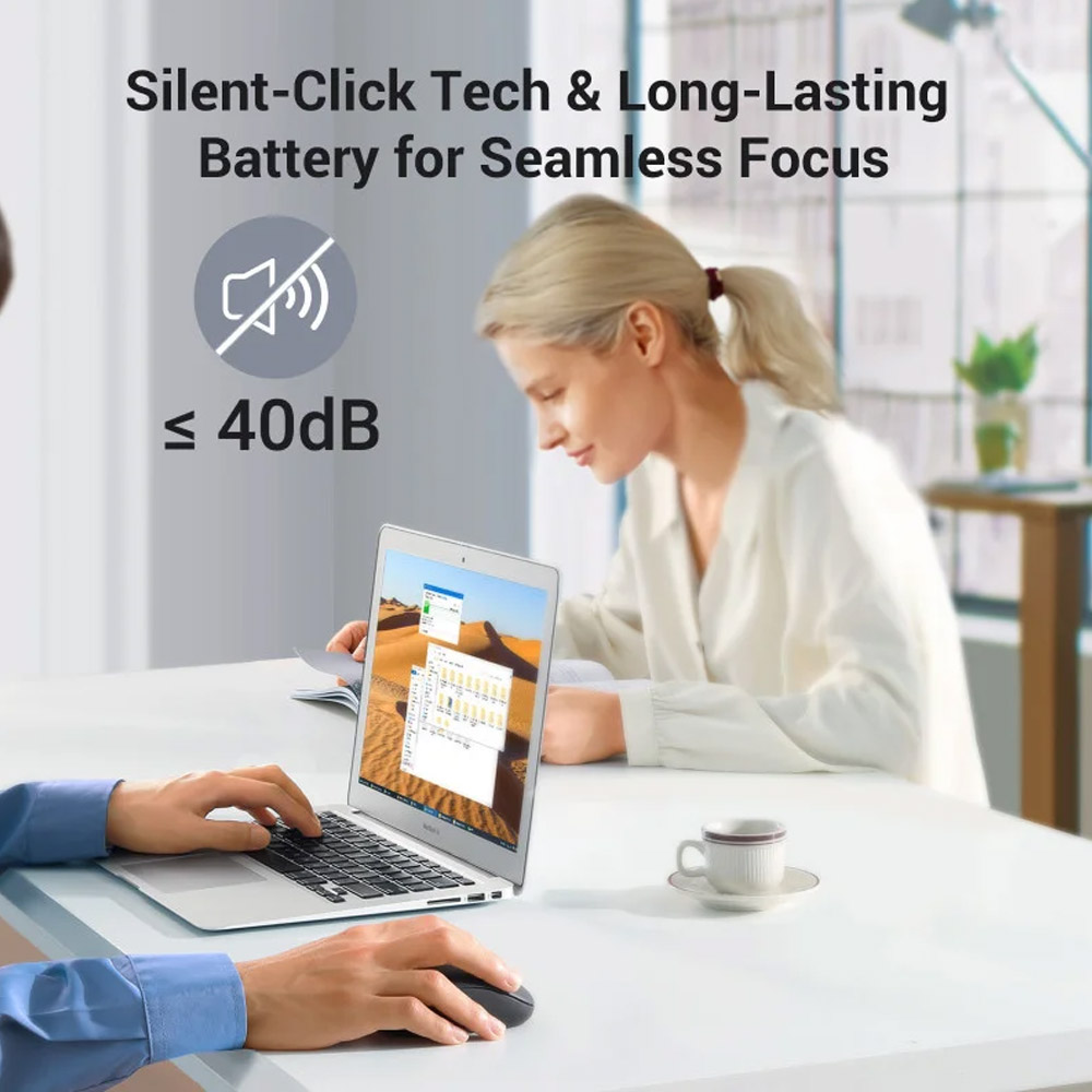UGREEN Wireless Mouse – M332 , Bluetooth & Silent, 1600 DPI, 6 Buttons, Long Battery Life