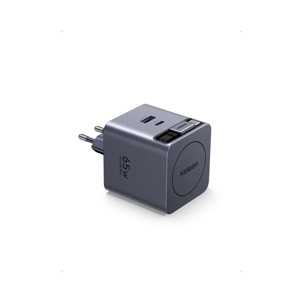 UGREEN – X614 45W GaN USB‑C Charger 3‑Port Fast Adapter with Retractable USB‑C Cable, GaN Technology & Safety Protection – 65822