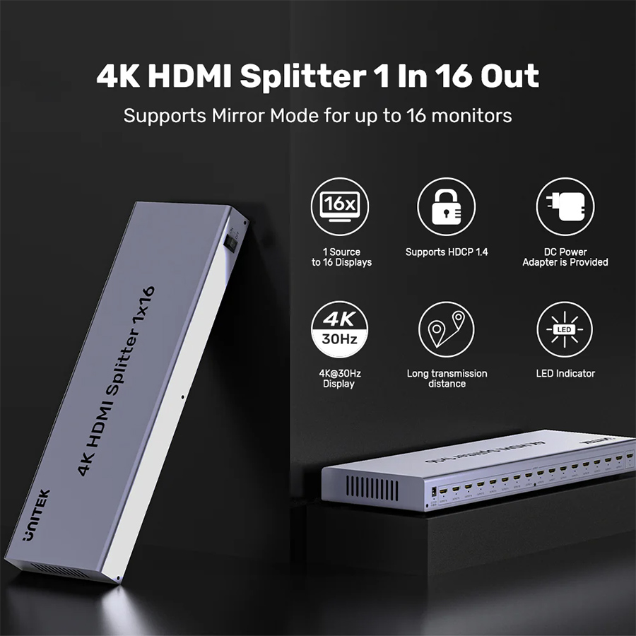 Unitek 4K HDMI Splitter 1 In 16 Out