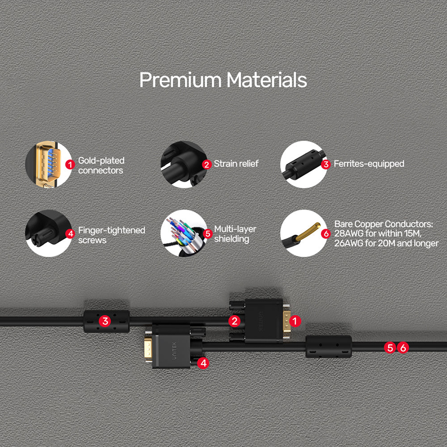 Unitek 5M VGA Cable