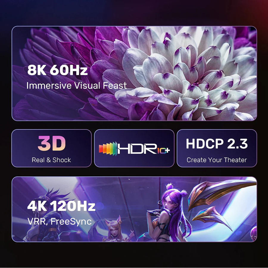 Unitek DisplayPort 1.4 to HDMI 8K Cable