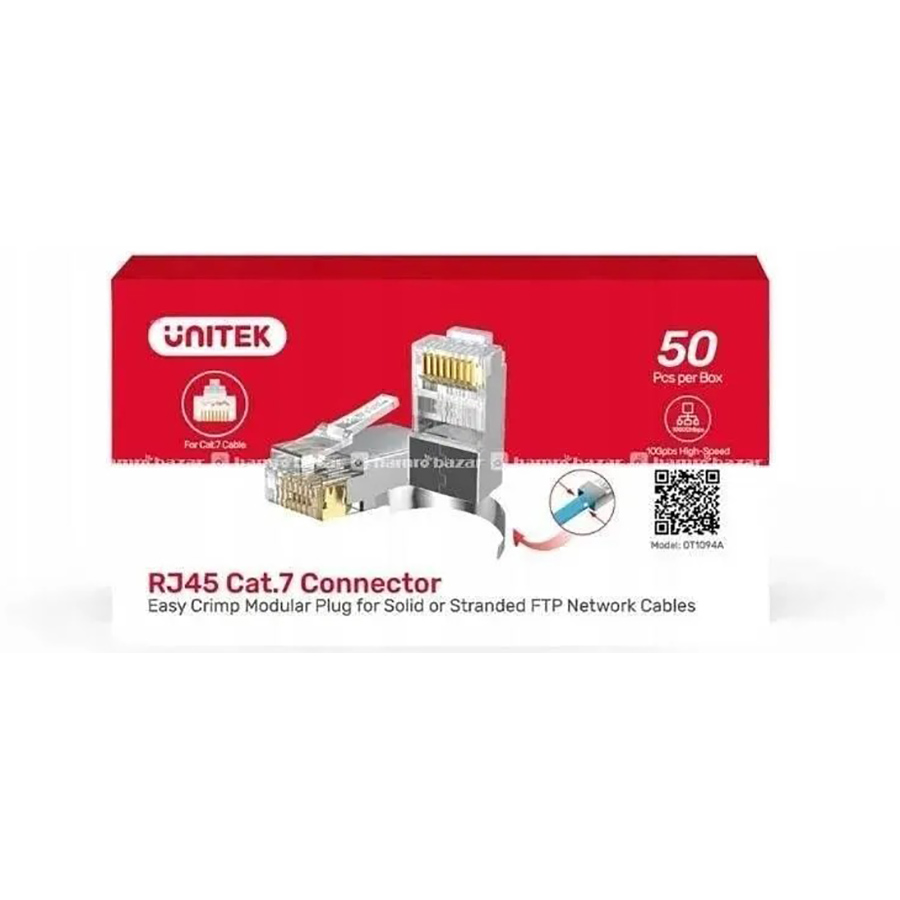 Unitek OT1094A RJ45 Cat 7 Connector (50X Pack)