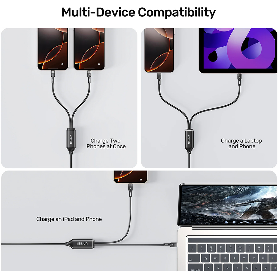 Unitek PD100W 2-in-1 USB-C Cable